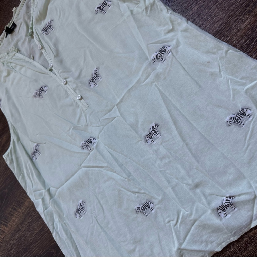 TALBOTS Zebra Print Blouse S - Picture 2 of 6